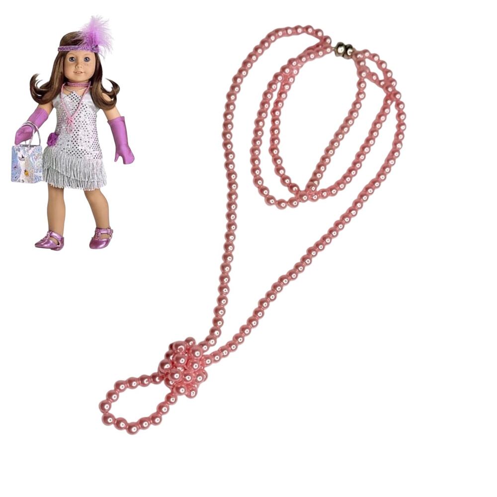 American Girl Pink Pearl Necklace Flapper Costume Doll Accessory Pearls Jewelry